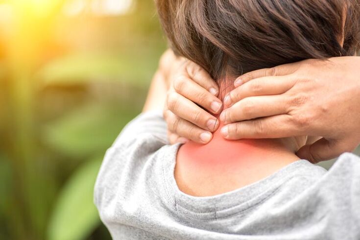 Osteochondrose der Halswirbelsäule.